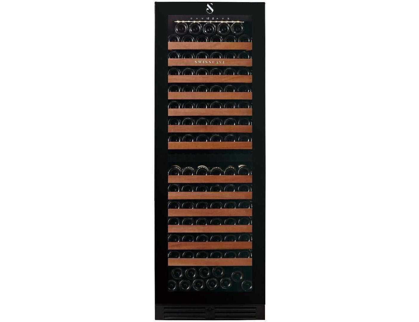 Swisscave Built In Tall Wine Fridge - Dual Zone 600mm Black - WLB460DFL-MIX