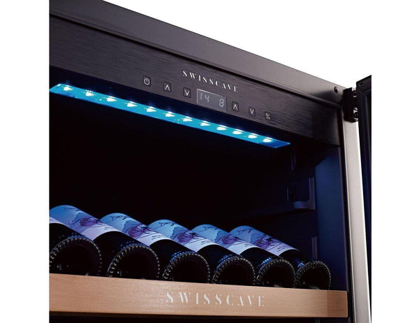 Swisscave Built In Under Counter Wine Cooler - 600mm Black - WL155F