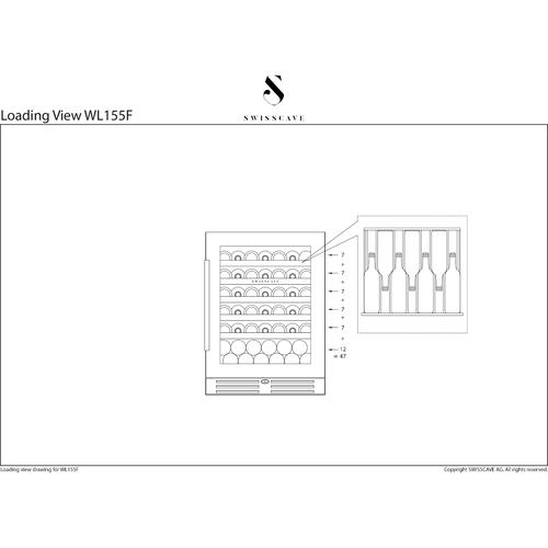 Swisscave Built In Under Counter Wine Cooler - 600mm Black - WL155F