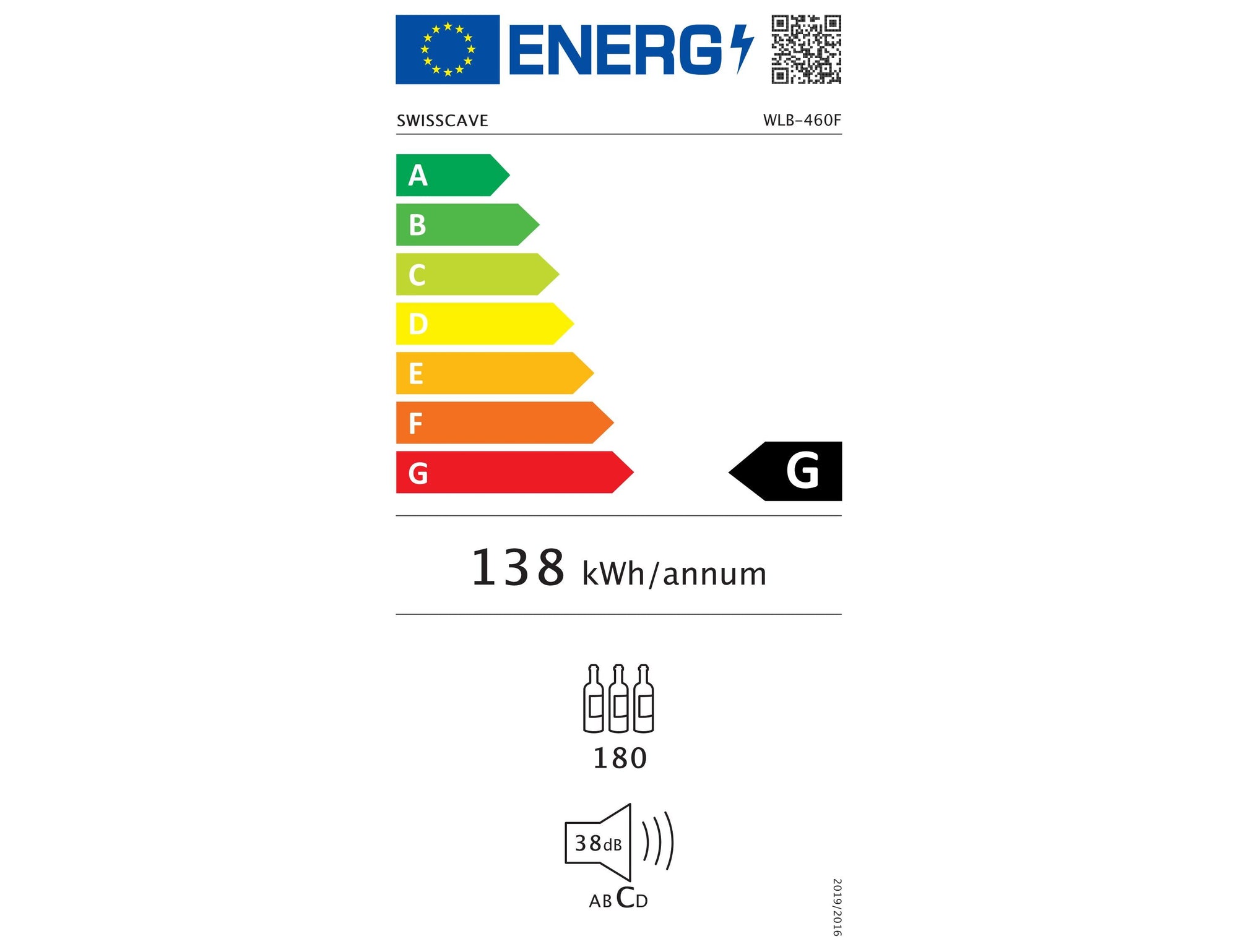 Swisscave Built In Wine Cooler - 600mm Black - WLB460F-HU-MIX