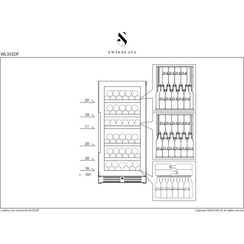 Swisscave Freestanding Dual Zone Wine Fridge - 600mm Black - WL355DF