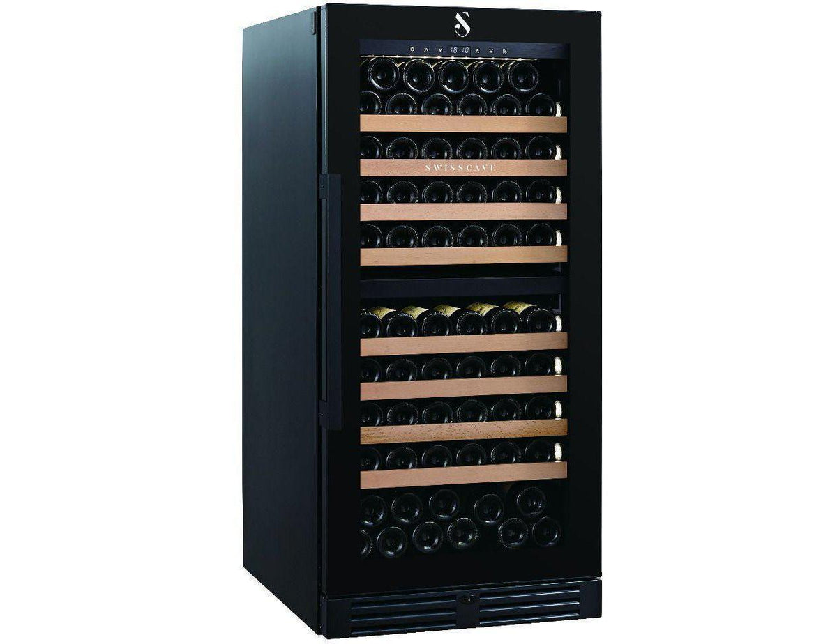 Swisscave Freestanding Dual Zone Wine Fridge - 600mm Black - WLB360DF-MIX