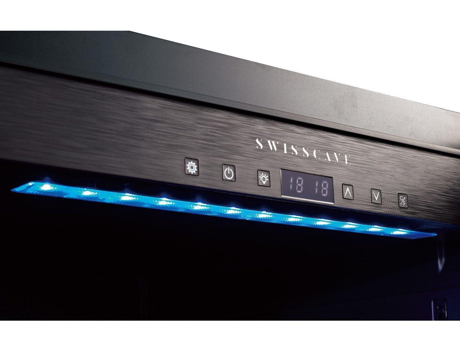 Swisscave Freestanding Dual Zone Wine Fridge - 600mm Black - WLB360DF-MIX