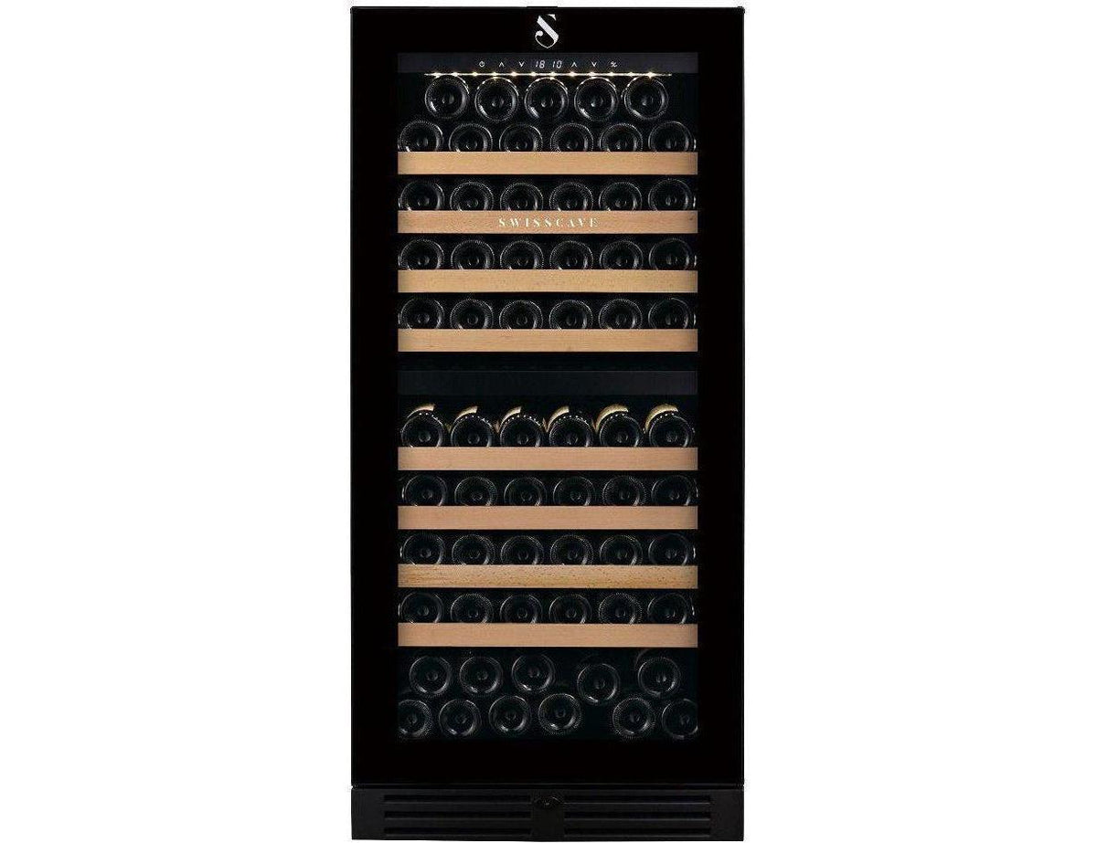 Swisscave Freestanding Dual Zone Wine Fridge - 600mm Black - WLB360DF-MIX