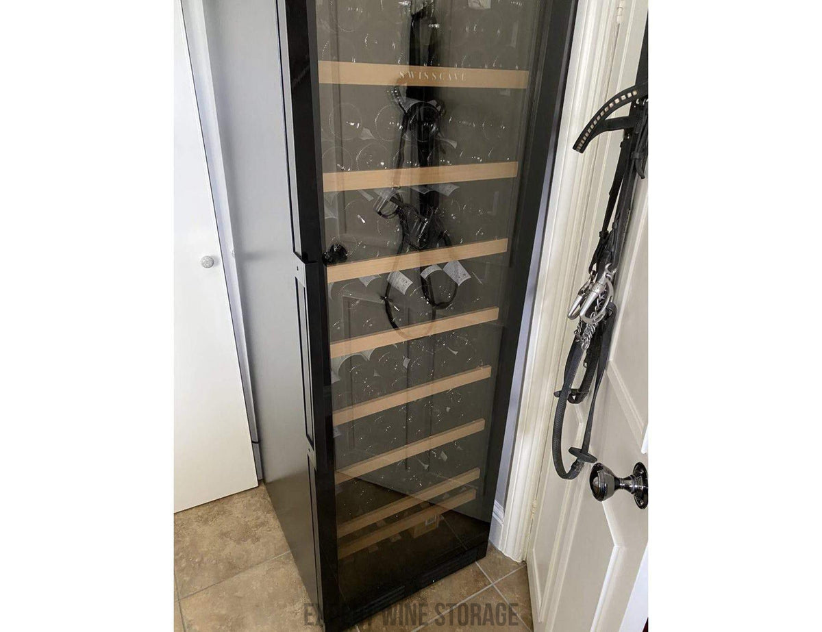 Swisscave Freestanding Tall Wine Fridge - 600mm Black - WL455F