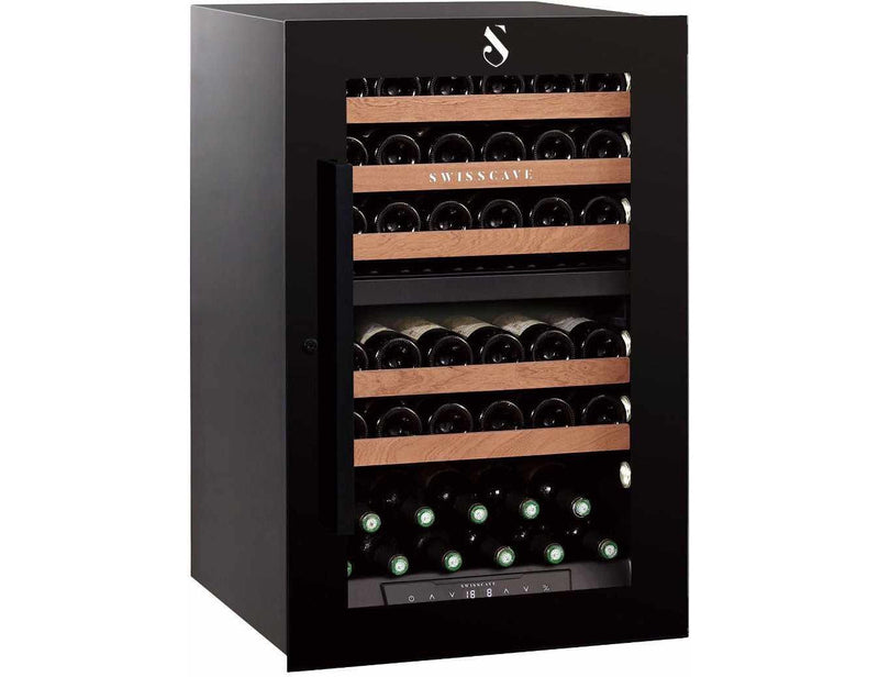 Swisscave Integrated Dual Zone Wine Cooler - 600mm Black - WLI-160DF