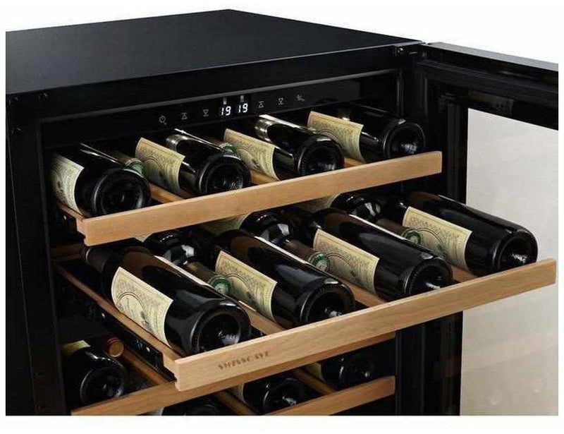 Swisscave Under Counter Wine Cooler - Dual Zone 600mm Black - WLB160DF