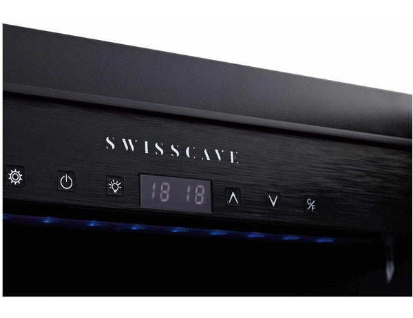 Swisscave Under Counter Wine Cooler - Dual Zone 600mm Black - WLB160DF