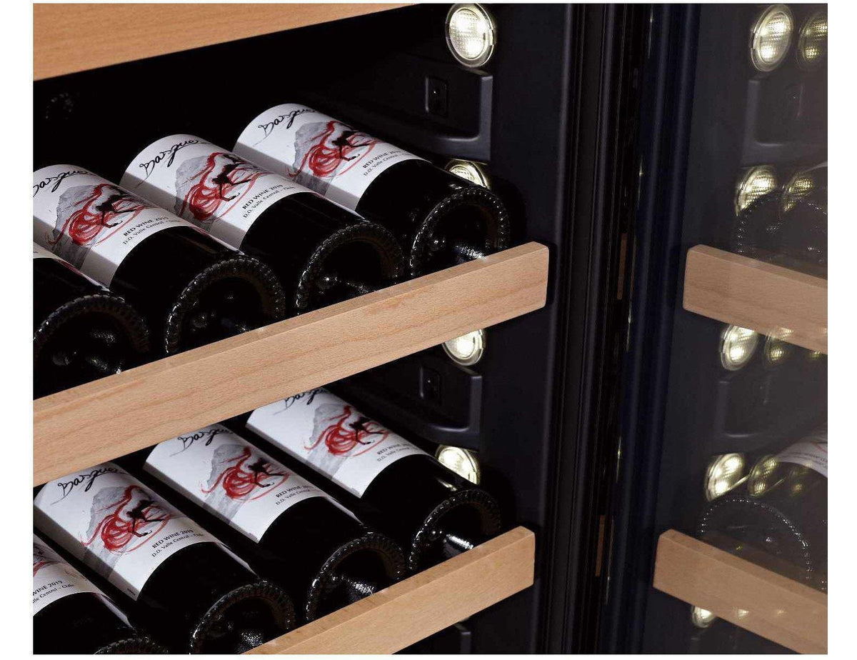 Swisscave Under Counter Wine Cooler - Dual Zone 600mm Black - WLB160DF