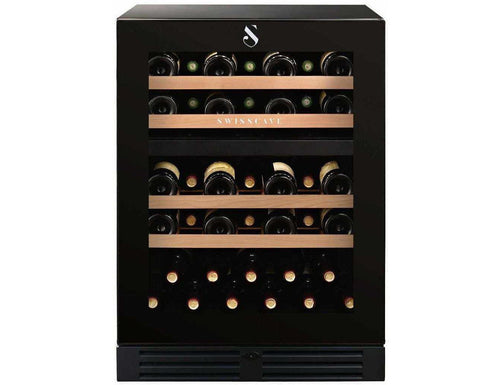 Swisscave Under Counter Wine Cooler - Dual Zone 600mm Black - WLB160DF