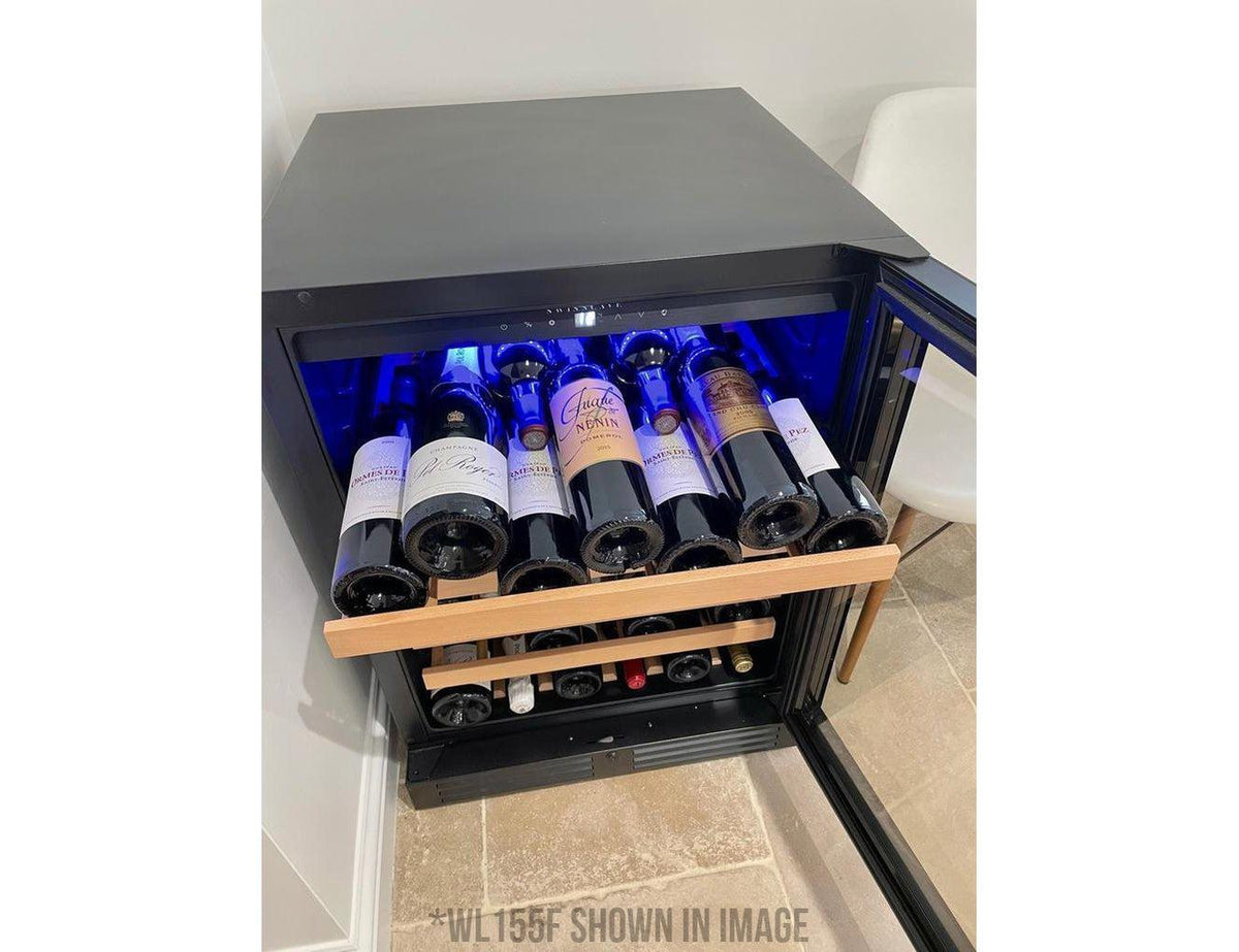 Swisscave Under Counter Wine Fridge - Dual Zone 600mm Black - WL155DF