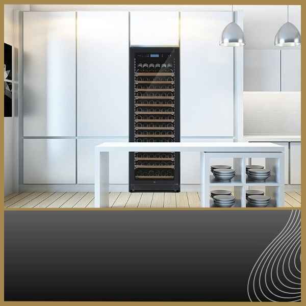 Tall Wine Cooler Fitted Into Cabinetry