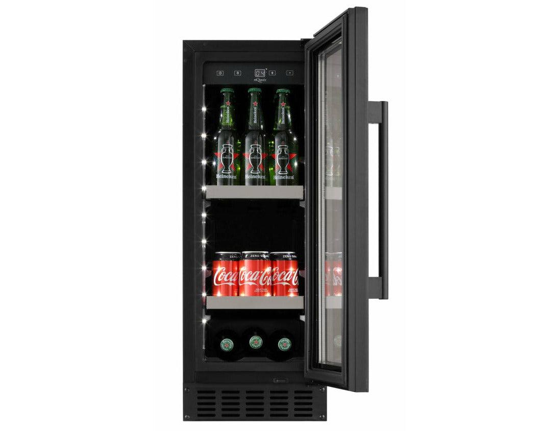 mQuvée 30cm Under Counter Drinks Fridge - Black - Beer Server 30