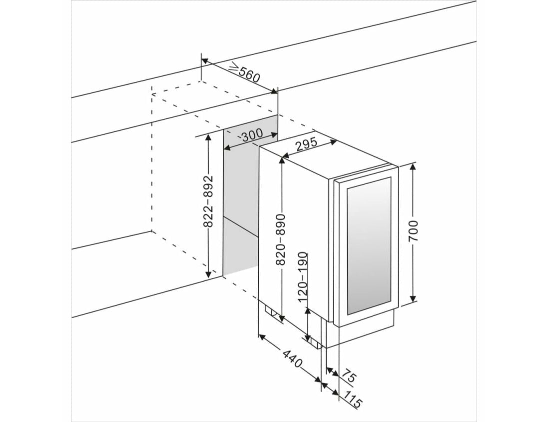 mQuvée 30cm Under Counter Drinks Fridge - Black - Beer Server 30