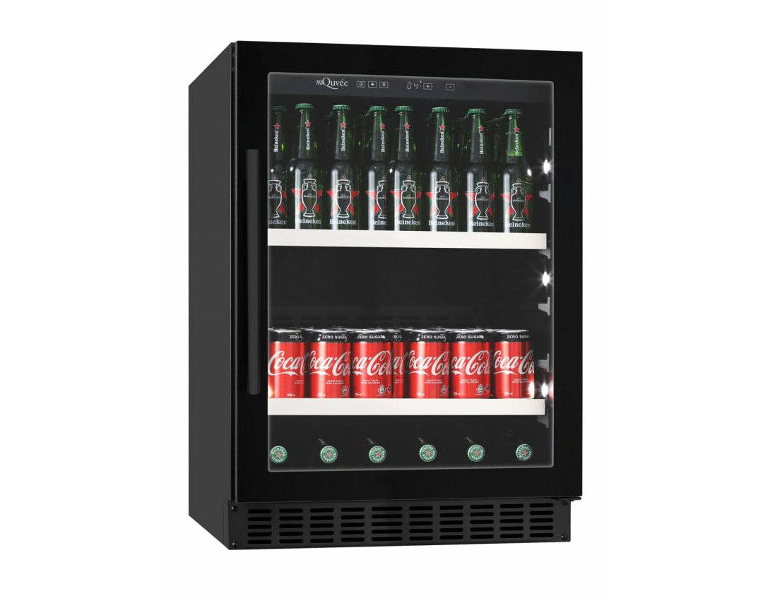 mQuvée Black Under Counter Drinks Fridge - 600mm Black - Beer Server 60