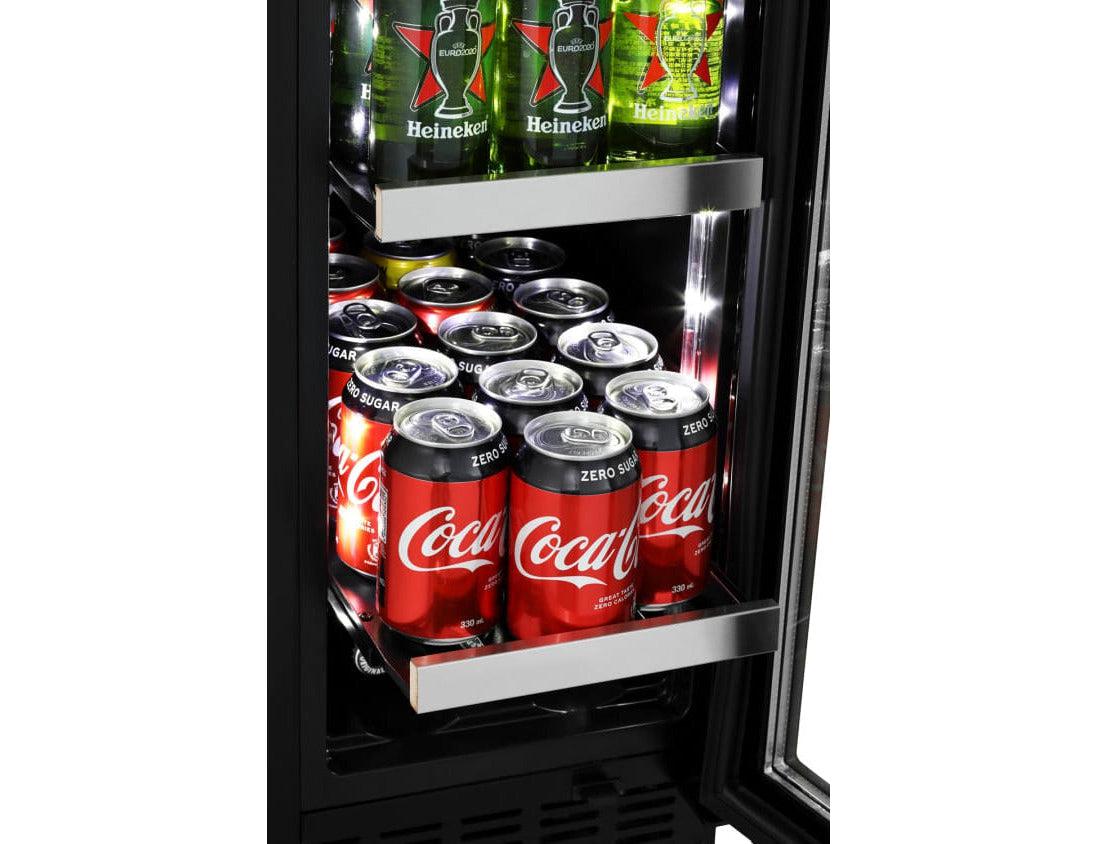 mQuvée Black Under Counter Drinks Fridge - 600mm Black - Beer Server 60