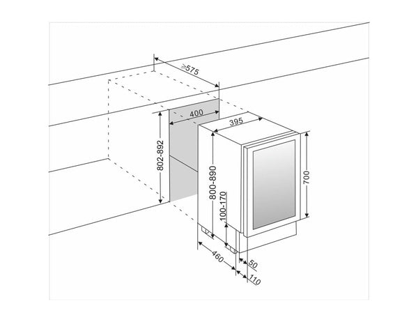 mQuvée Drinks Fridge - Built In 400mm Stainless Steel - Beer Server 40