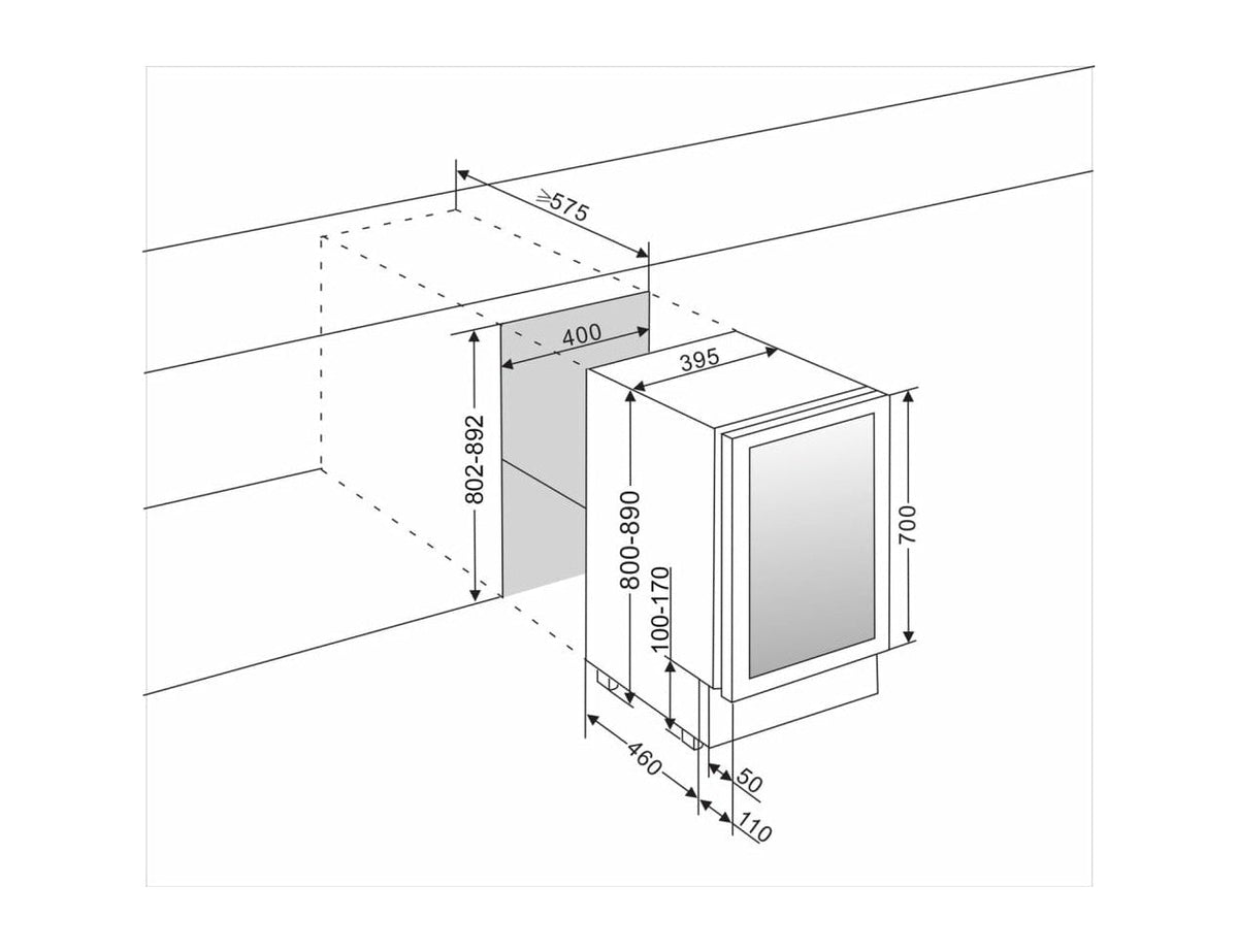 mQuvée Under Counter Beer Fridge - 400mm Black - Beer Server 40