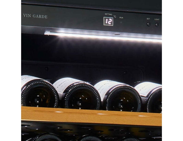 VIN GARDE Freestanding Dual Zone Wine Cooler - 600mm Black - POMMARD 160